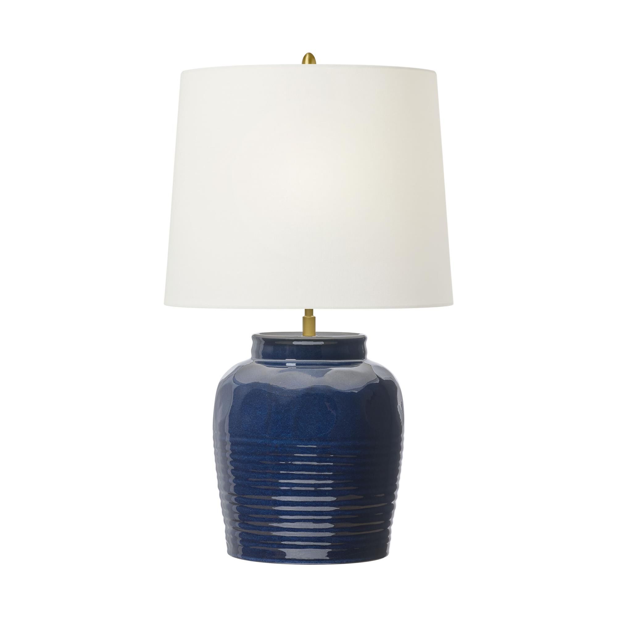 Shown in Mixed Blue Brown finish and Linen shade
